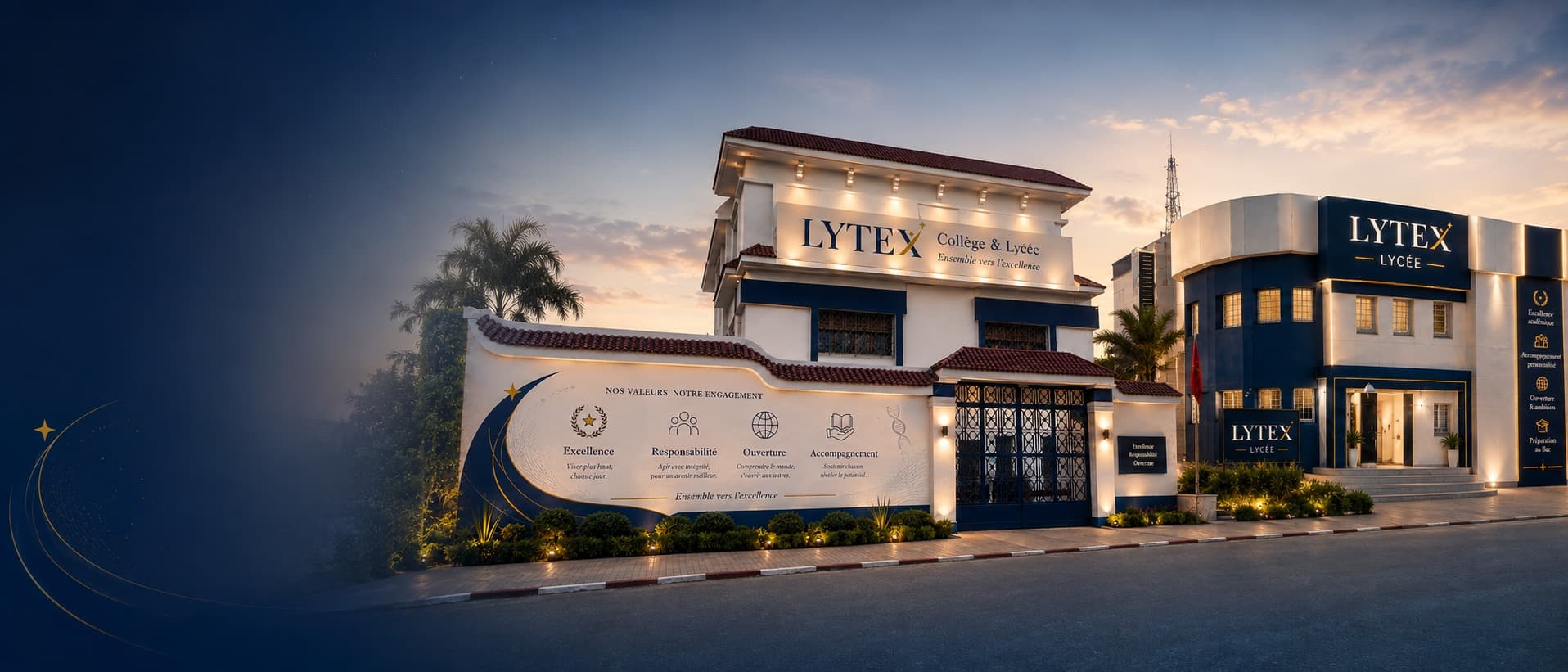 Vue des campus Collège et Lycée LYTEX à Tanger avec leur nouvelle identité