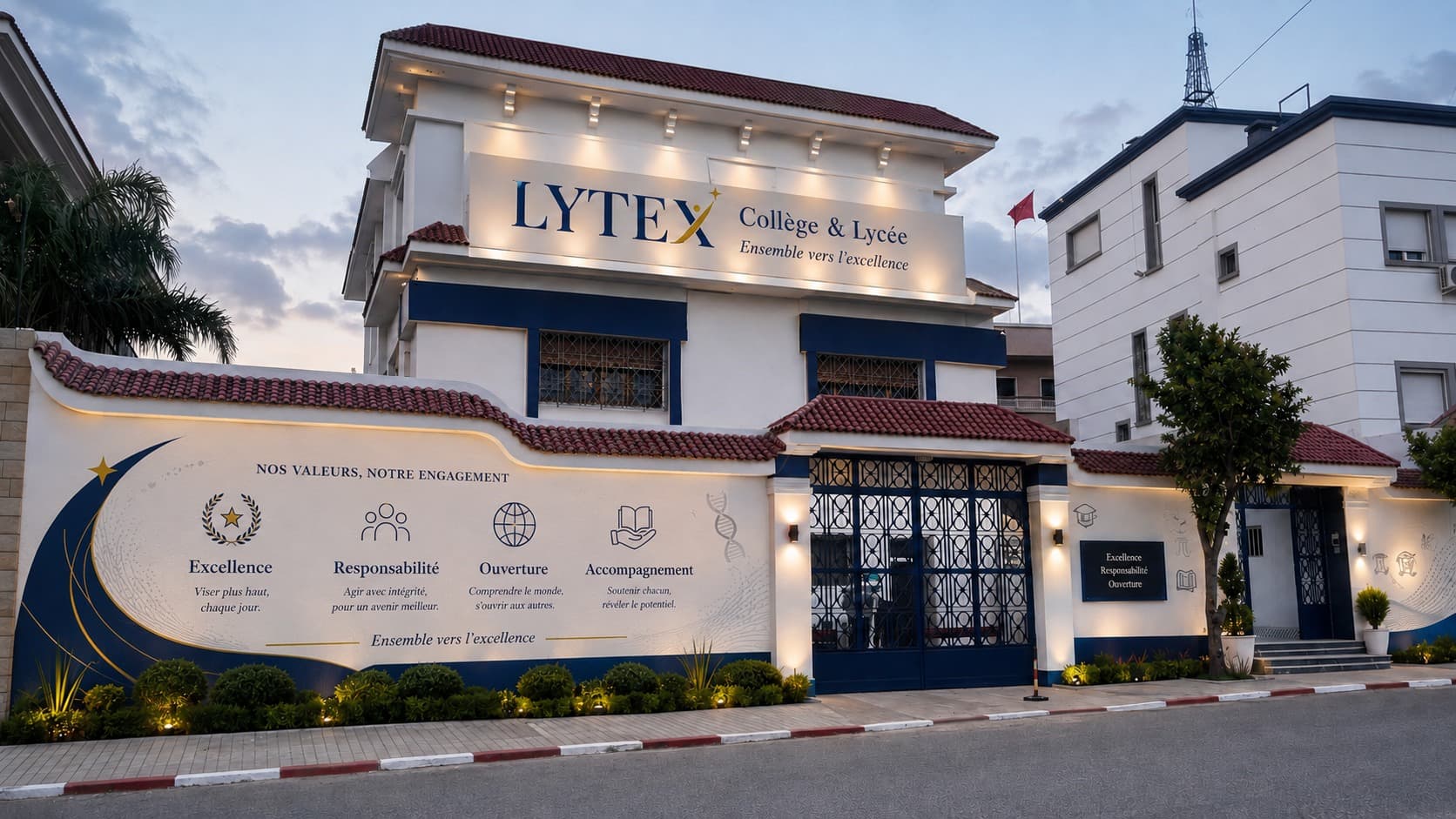 Façade du campus Collège LYTEX à Tanger